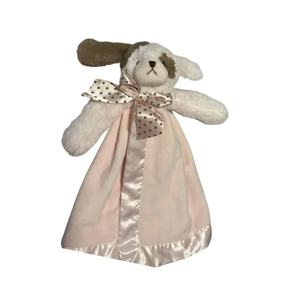 Bearington Baby Collection Lovey Security Blanket Pink Brown Puppy Dog 14